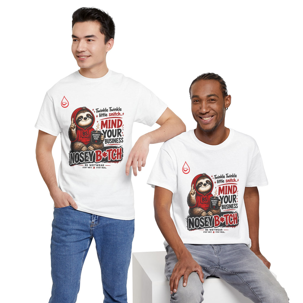 BS WETWEAR COFFEE FIRST GOSSIP NEVER T-SHIRT