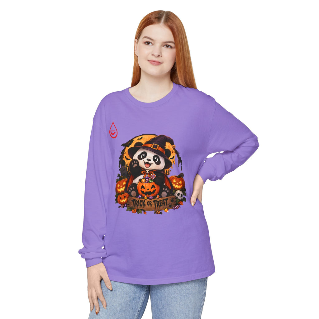 BS WETWEAR HALLOWEEN PANDA TRICK OR TREAT PARTY LONG SLEEVE T-SHIRT