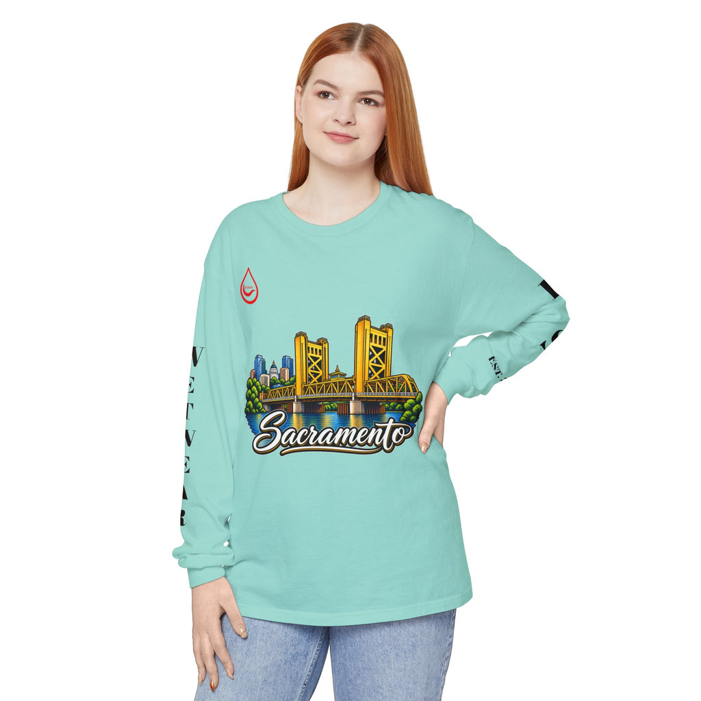 BS WETWEAR SACRAMENTO 916 CITY VIBES LONG SLEEVE T-SHIRT