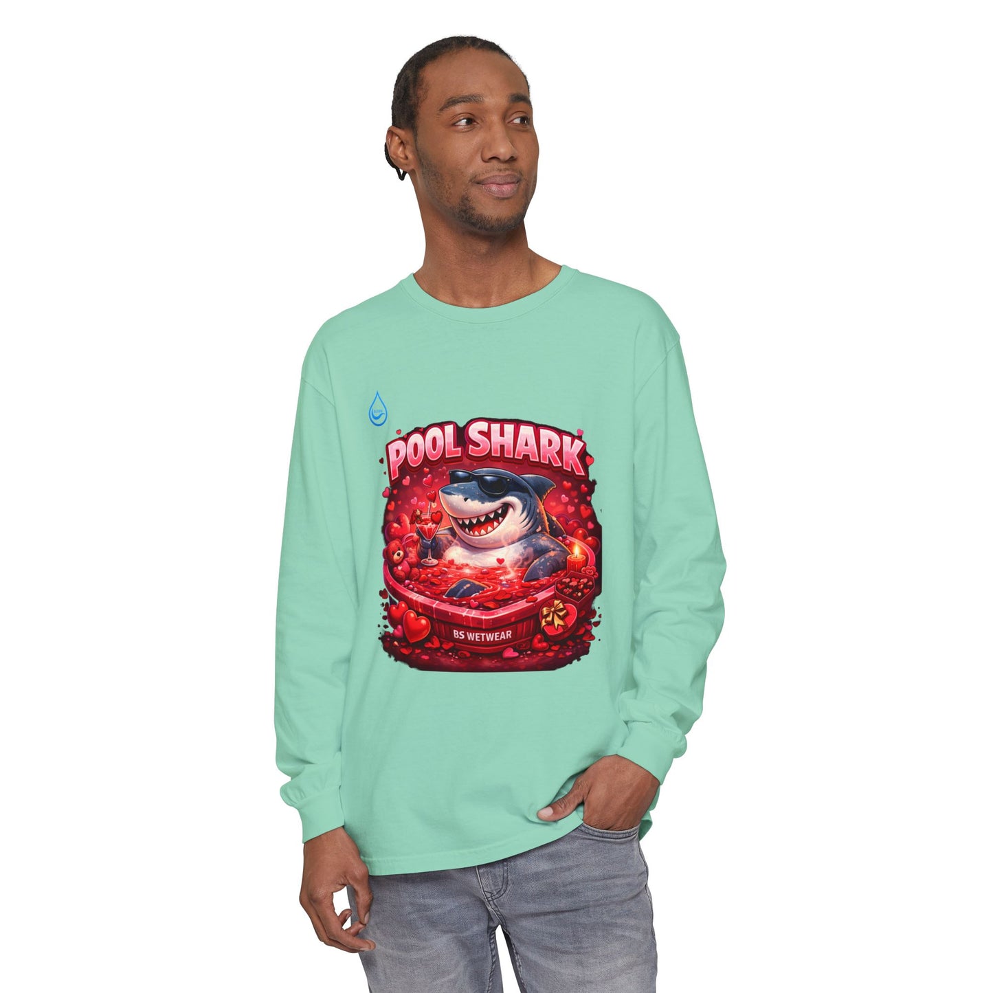 BS WETWEAR SHARK IN LOVE LONG SLEEVE T-SHIRT