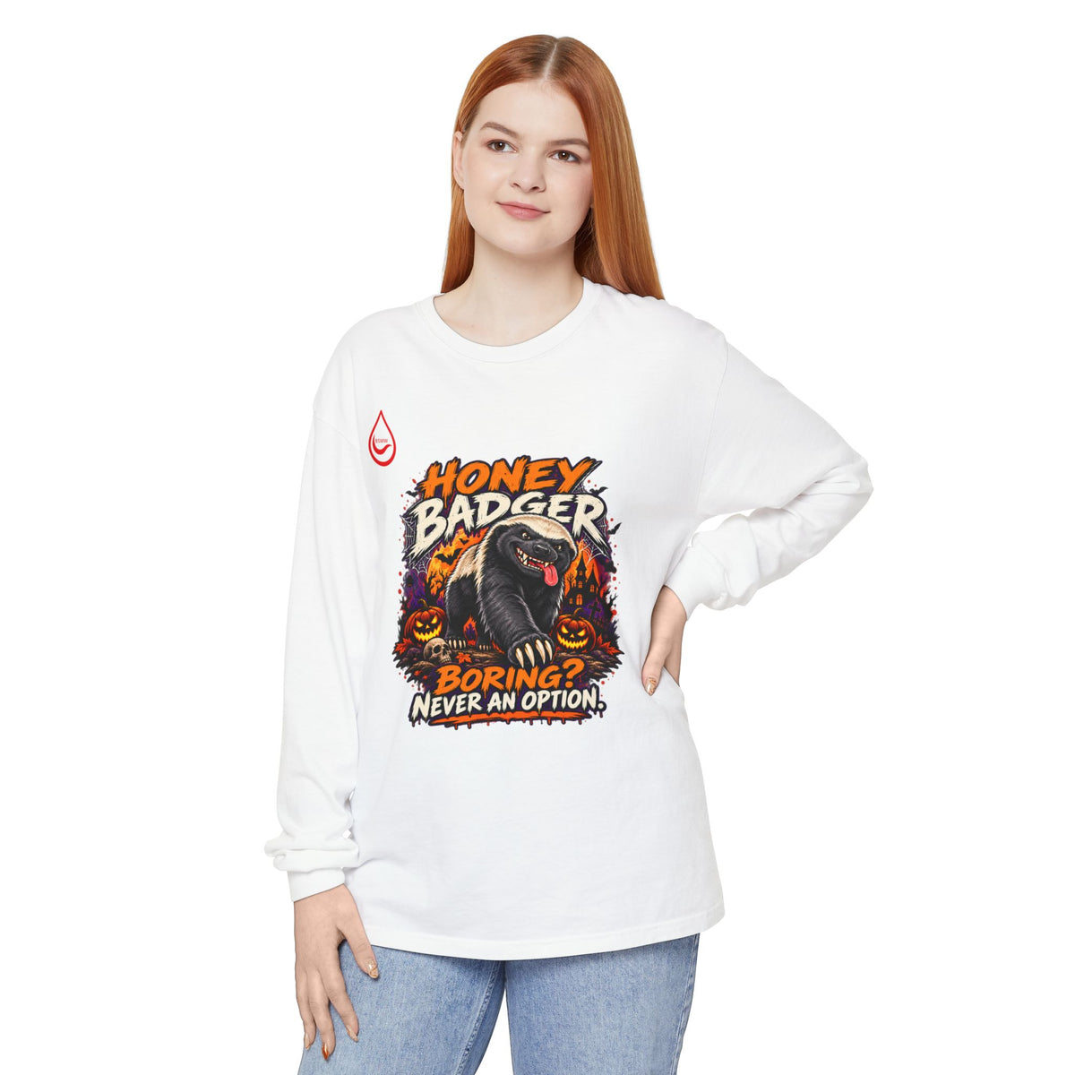 BS WETWEAR SPOOKY HONEY BADGER ATTITUDE LONG SLEEVE T-SHIRT
