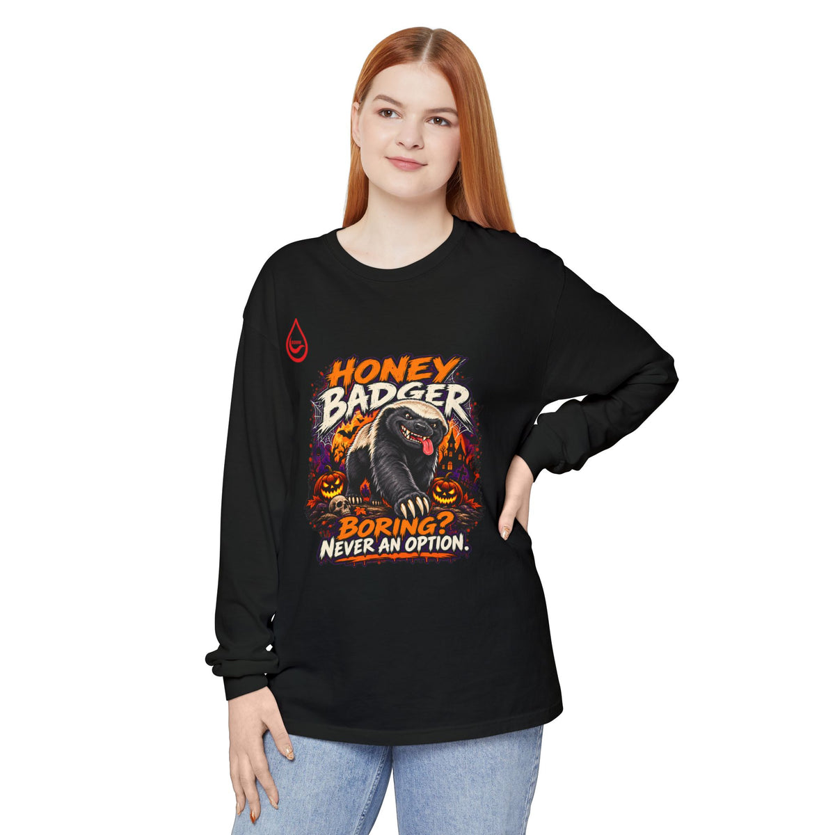 BS WETWEAR SPOOKY HONEY BADGER ATTITUDE LONG SLEEVE T-SHIRT