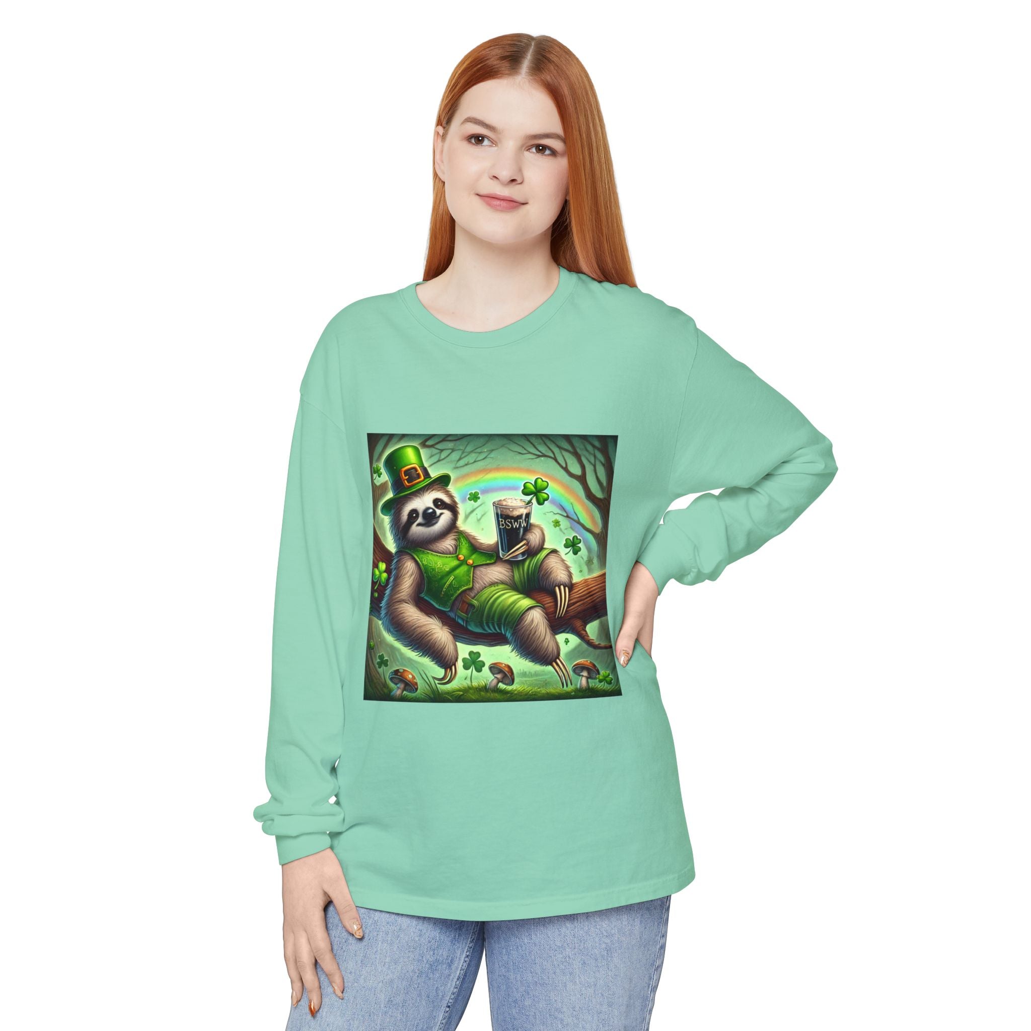 BS WETWEAR ST. PATRICK’S DAY SLOTH LONG SLEEVE T-SHIRT