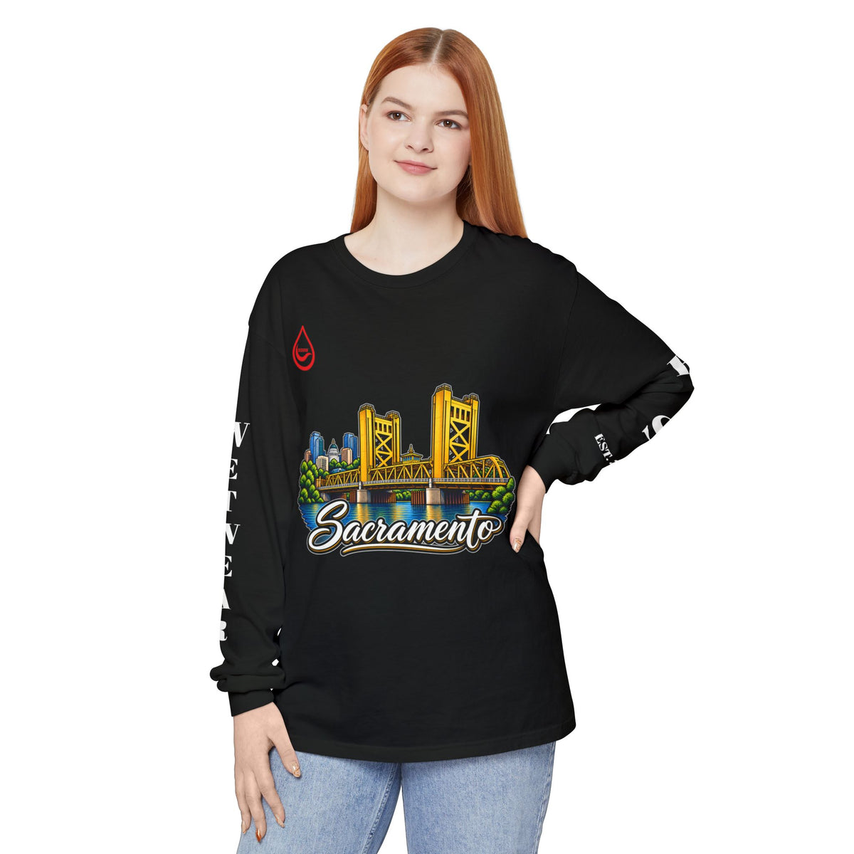 BS WETWEAR SACRAMENTO 916 CITY VIBES LONG SLEEVE T-SHIRT