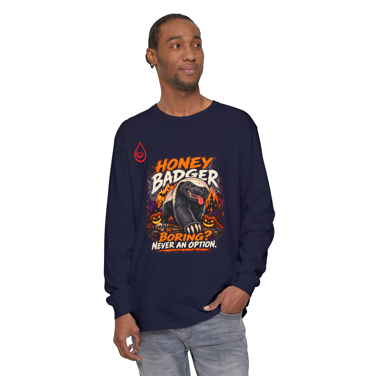 BS WETWEAR SPOOKY HONEY BADGER ATTITUDE LONG SLEEVE T-SHIRT