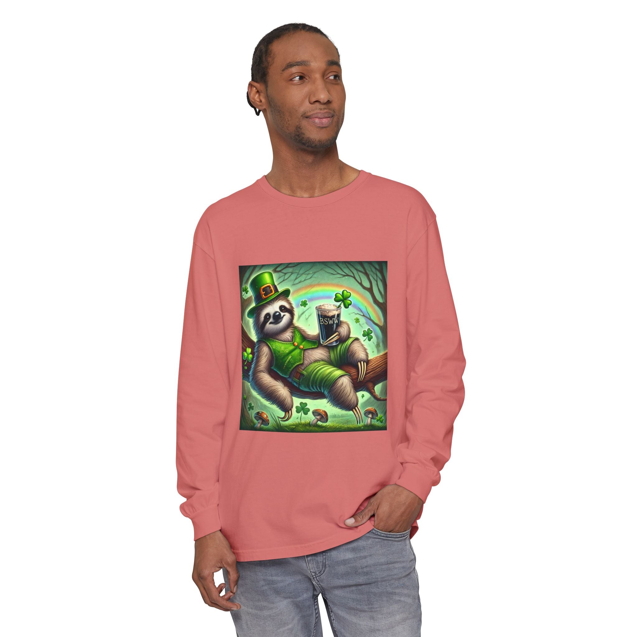 BS WETWEAR ST. PATRICK’S DAY SLOTH LONG SLEEVE T-SHIRT