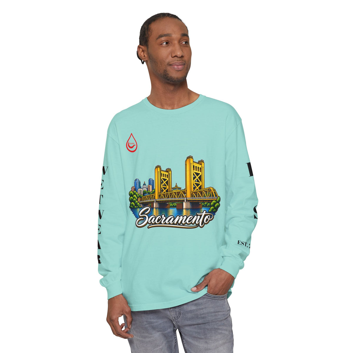 BS WETWEAR SACRAMENTO 916 CITY VIBES LONG SLEEVE T-SHIRT