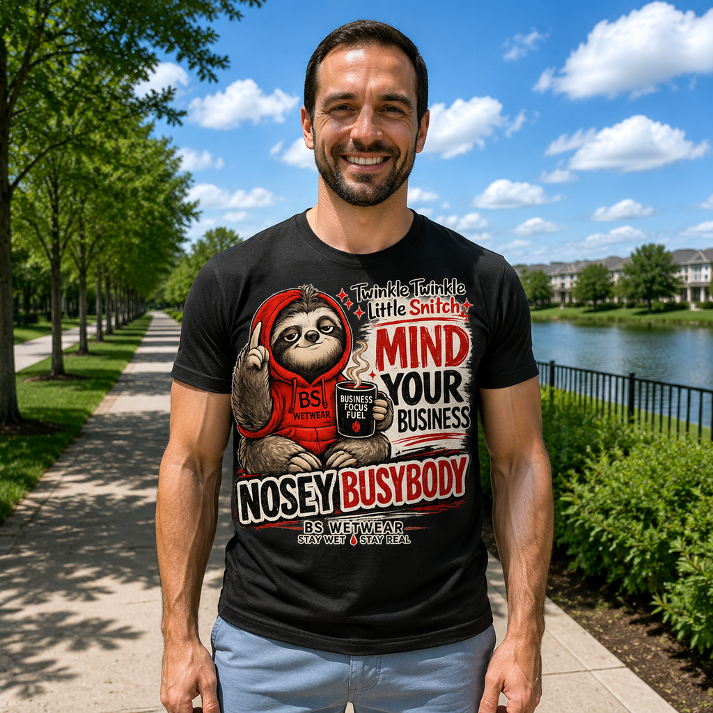 BS WETWEAR COFFEE FIRST GOSSIP NEVER T-SHIRT (PG)