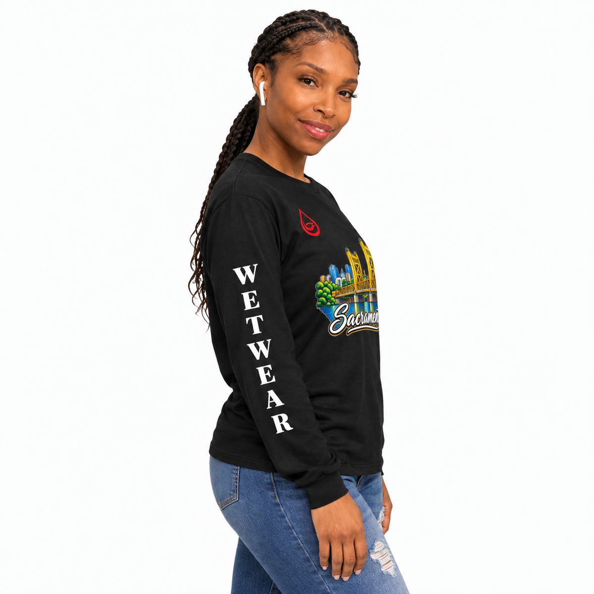 BS WETWEAR SACRAMENTO 916 CITY VIBES LONG SLEEVE T-SHIRT